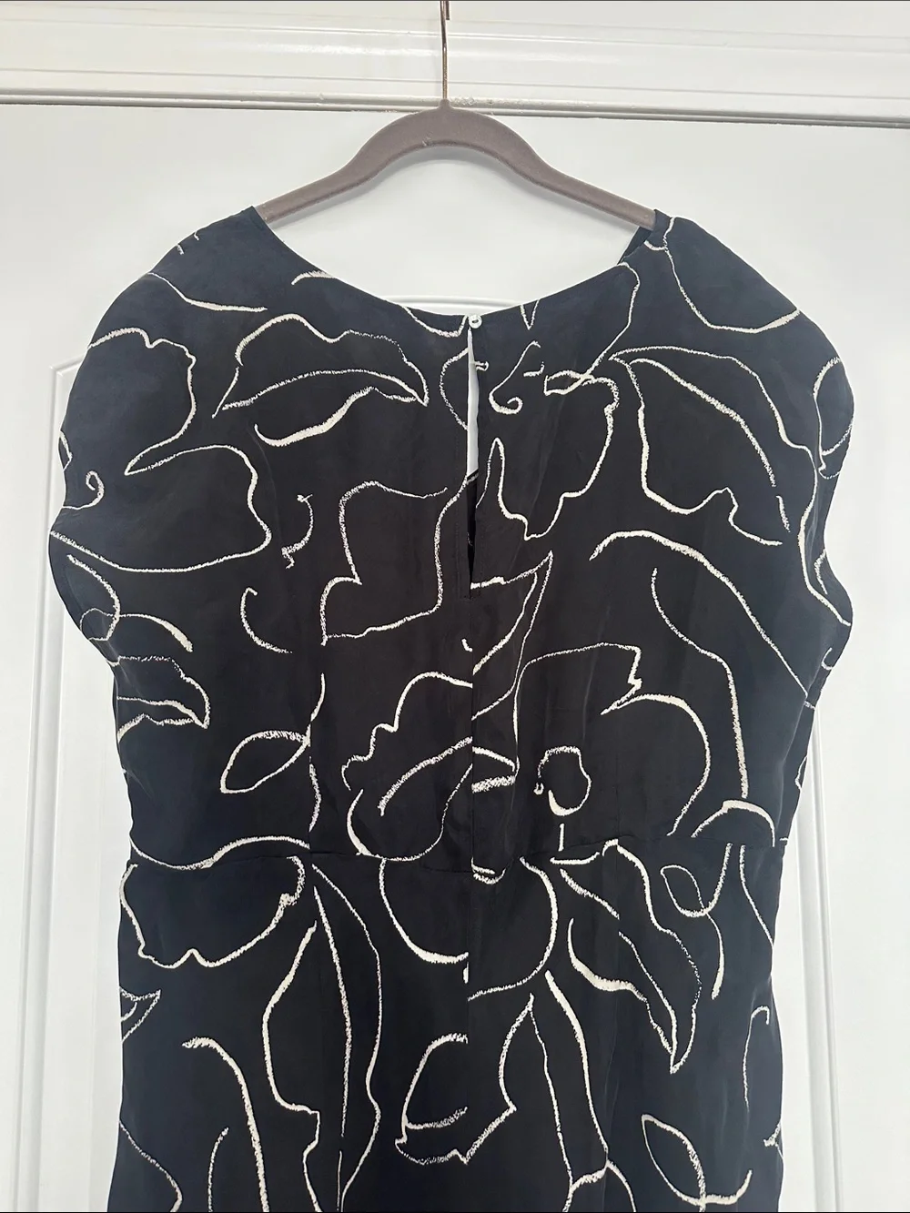 NWT Madewell Marianna Black Floral V-Neck Cupro Blend Maxi Dress #P0925 Sz 16